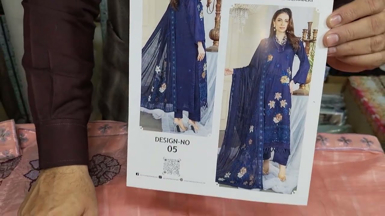 Order booking WhatsApp 03226096007vol 50 Alif embroidered chickenkari lawn 3p