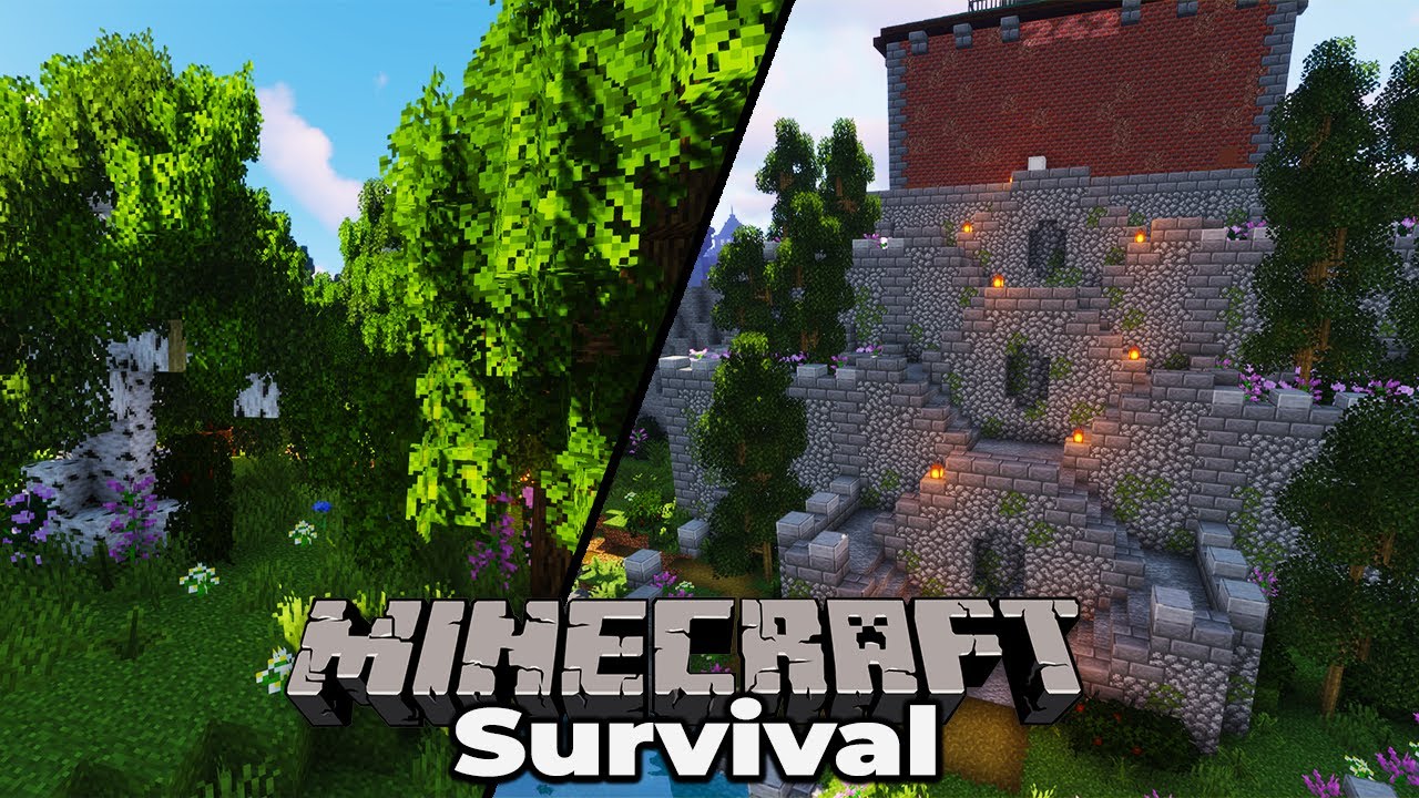 Building a City PARK in Minecraft 1.14 Vanilla Survival!