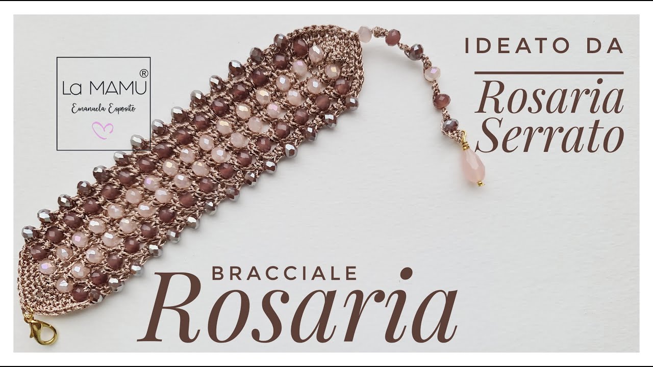 ROSARIA bracciale gioiello realizzato ad uncinetto