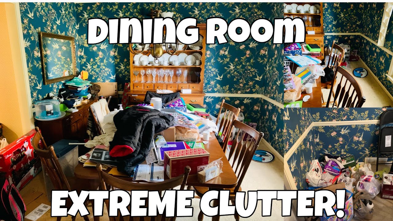 EXTREME DINNING ROOM DECLUTTER! It&rsquo;s so bad 🤦&zwj;♀️ Time to make progress/ declutter with me