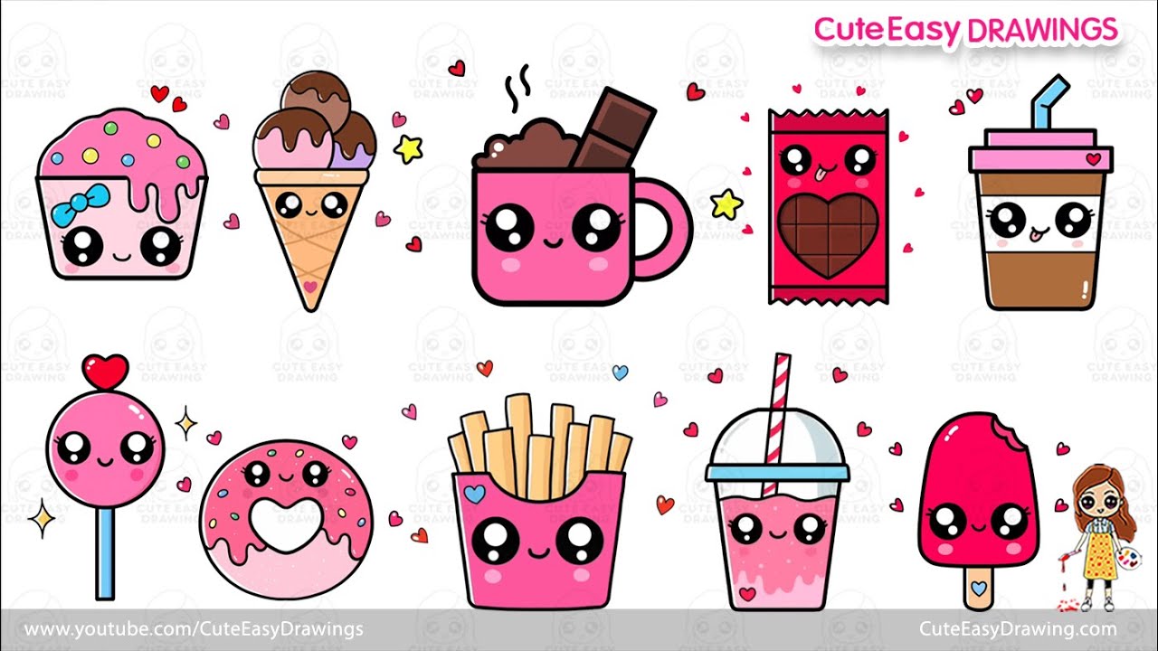 10 Cute Easy Treats Drawing Video Collection | 80 Minutes Long Sunday Special for kids and Toddlers!