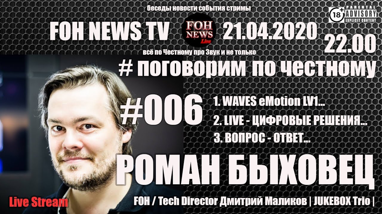 РОМАН БЫХОВЕЦ | SOUND ENGINEER | #Поговорим по Честному #006 | WAVES LV1 - ЭТАПЫ СОЗДАНИЯ СИСТЕМЫ |