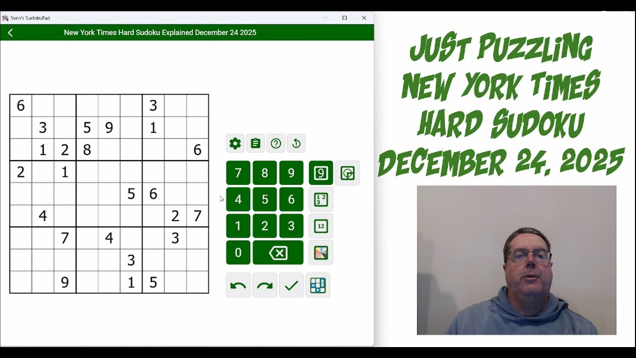 New York Times Hard Sudoku December 24 2025
