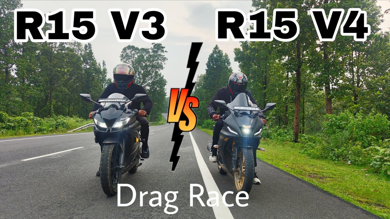 YAMAHA R15 V4 vs YAMAHA R15 V3 🚀 DRAG RACE ☠️🔥 @RVSvlogs1121. 