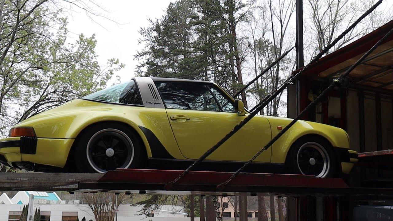 1975 Porsche 911 Targa Widebody - Sold - Loading onto the Trailer
