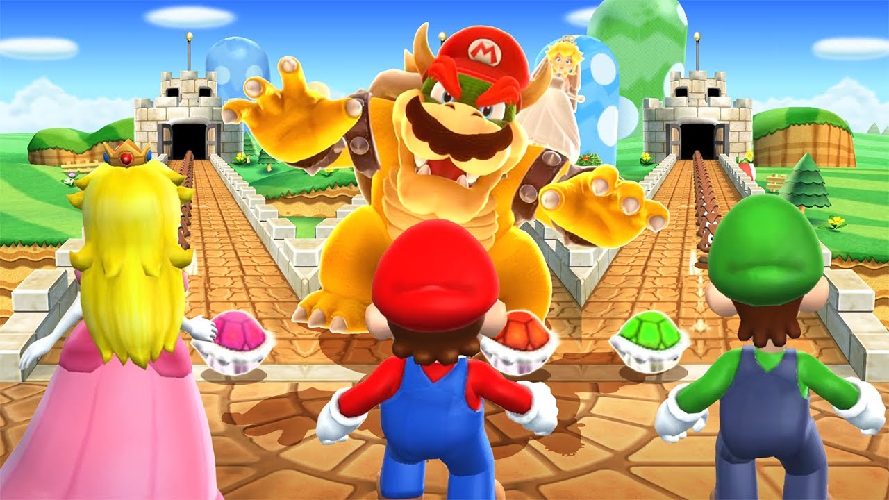 Mario Party 9 Minigames - Mario Vs Luigi Vs Peach Vs Yoshi