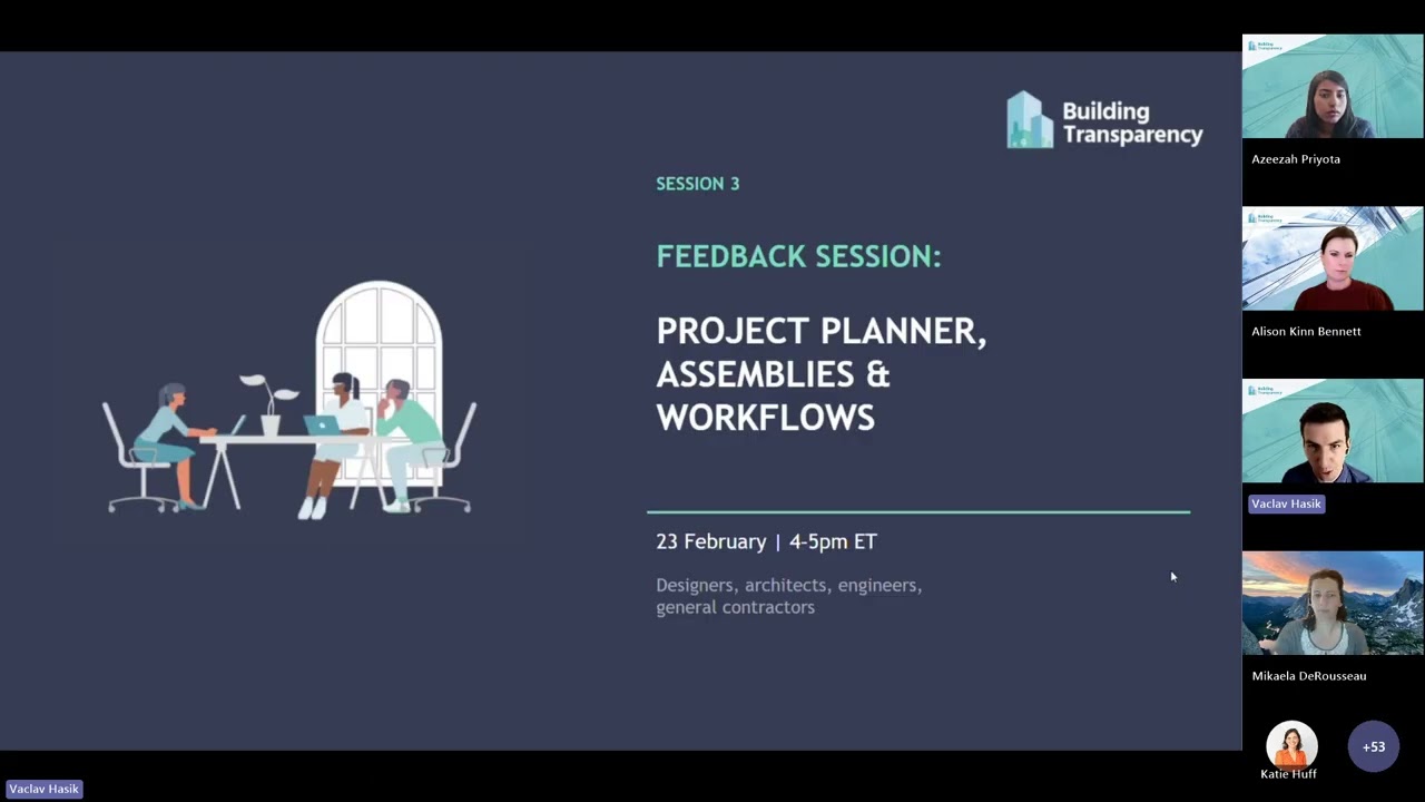 EC3 2.0 Feedback Session: Project Planner, Assemblies & Workflows