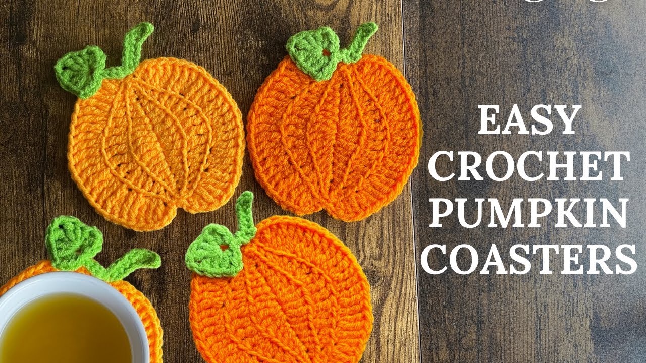 EASY Crochet Pumpkin Coasters Tutorial