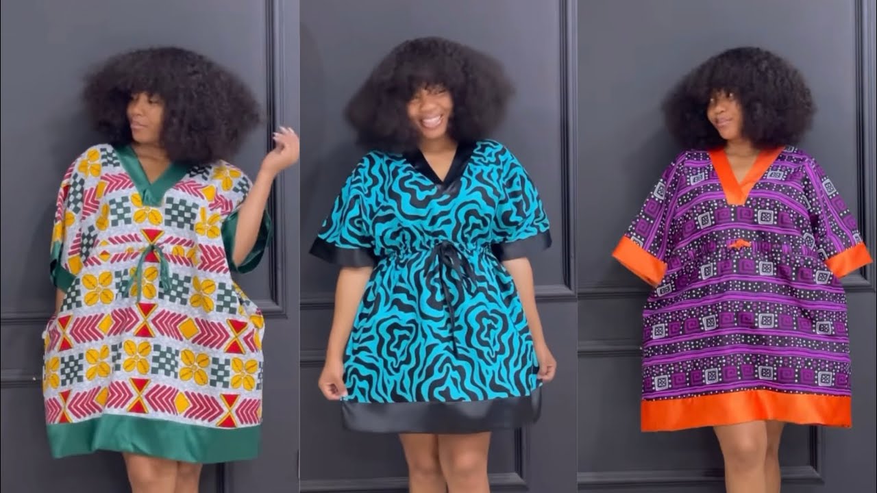How to Cut and Sew Stylish Shift/Bubu Dress with Drawstring Waistline and Scrub V neckline (Beginner