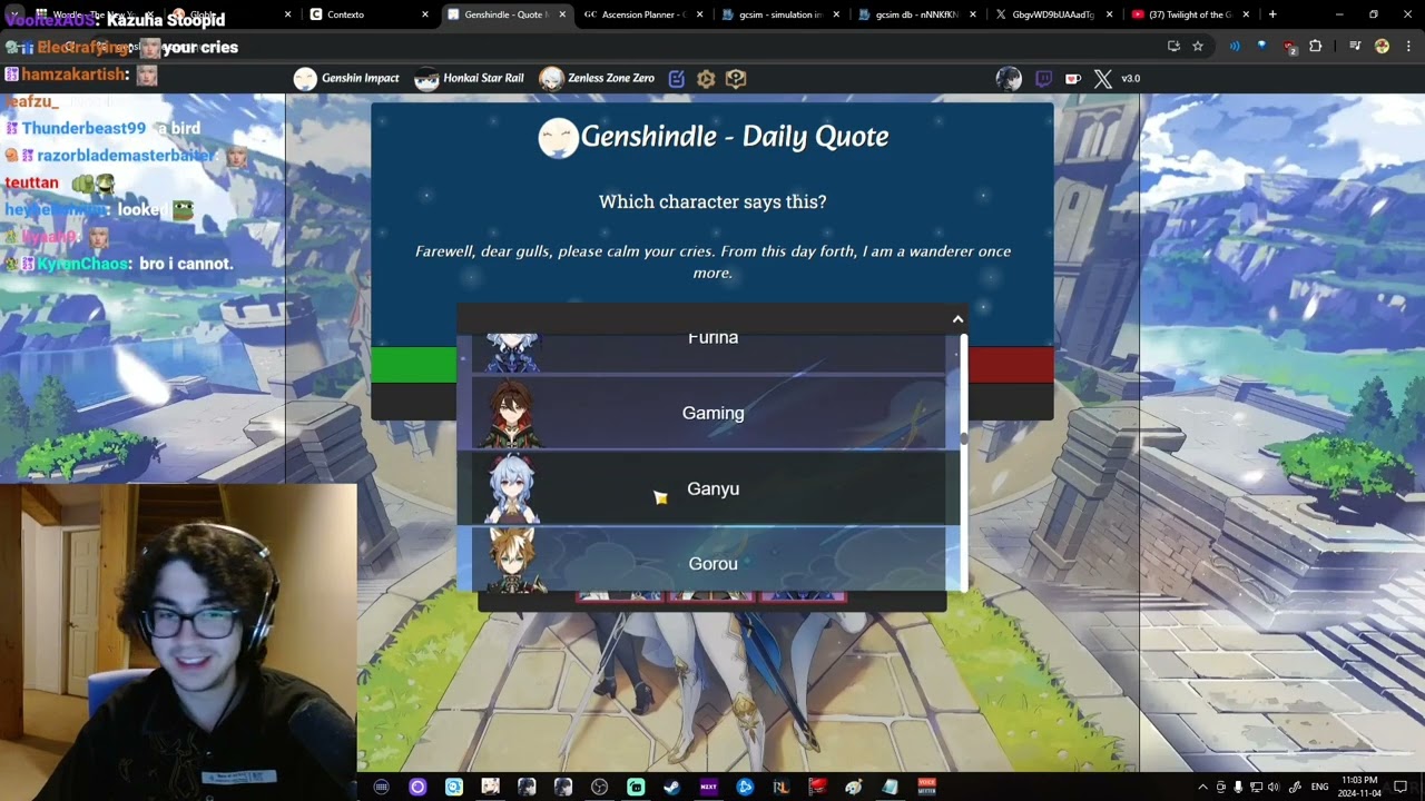 today's my day | nov 4, 2024 globle/contexto/genshindle/pokedoku