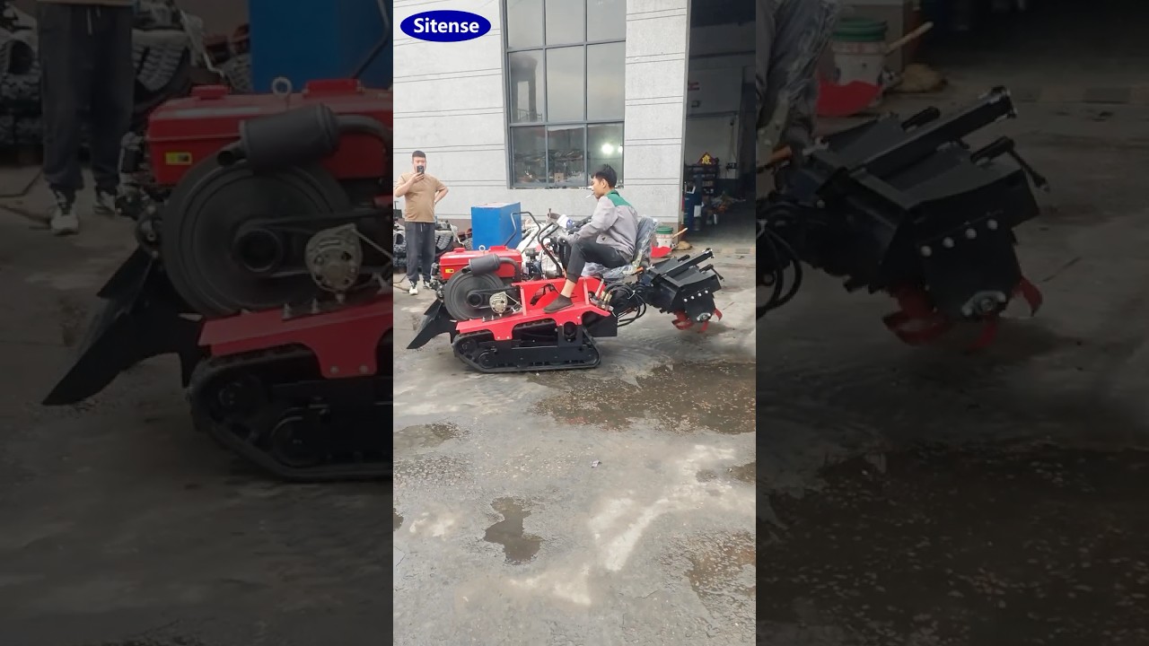 Mini Crawler Tractor with Rotary Tiller at Factory Price #rotarytiller #tractor #minitractor #farm