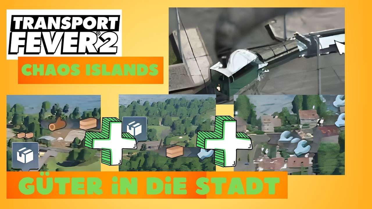 Warenverteilung per Zug und Tram auf Chaos Islands in Transport Fever 2