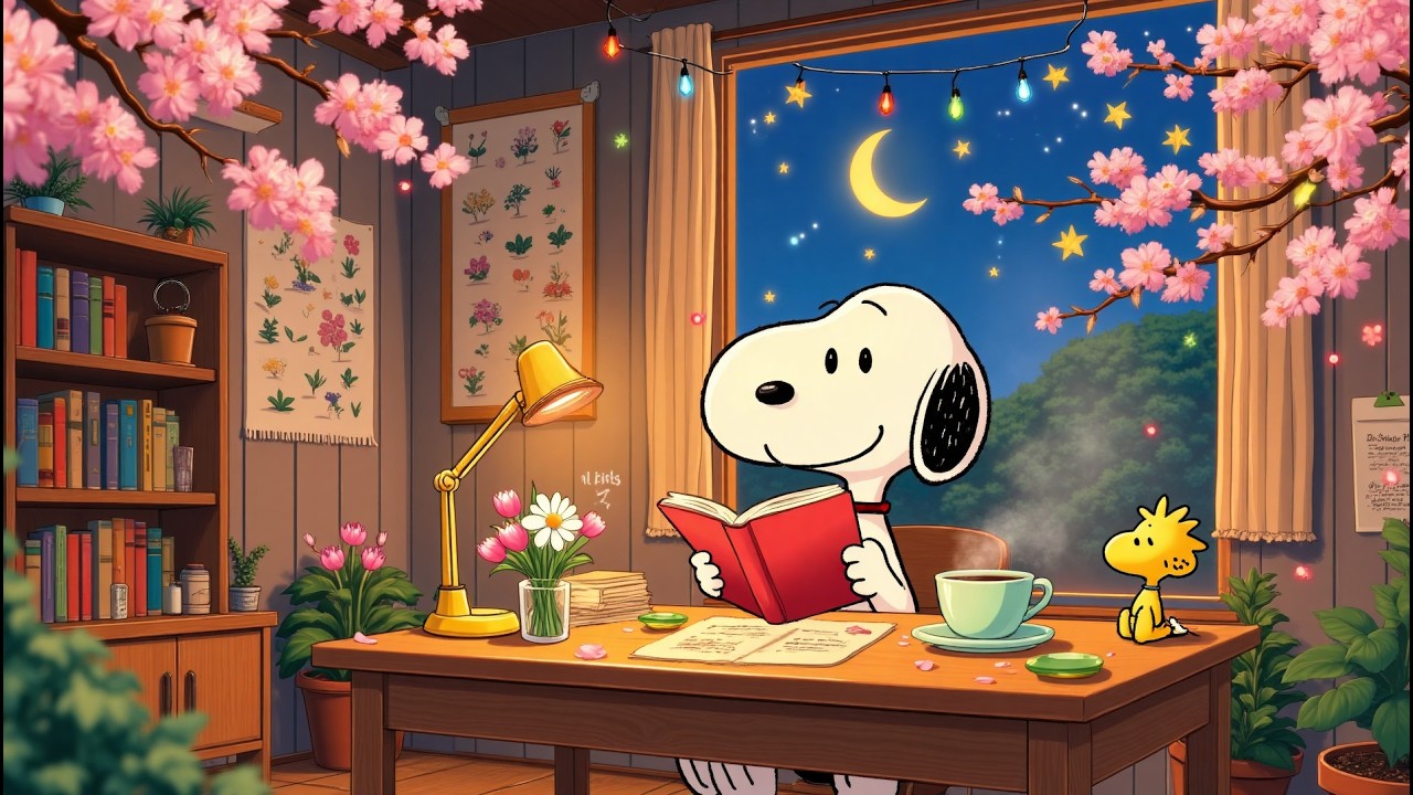 🌸 Sakura Spring Lofi 🌙 Cozy Study Night by the Window ✨ Chill Beats to Relax & Focus