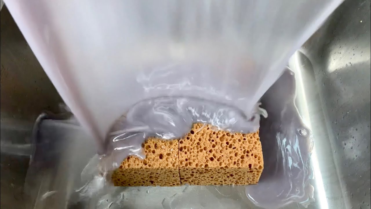✨💜 AMAZING PASTE WATERFALL POUR 💜✨ *〰️* oddly satisfying *➰* - sponge ASMR