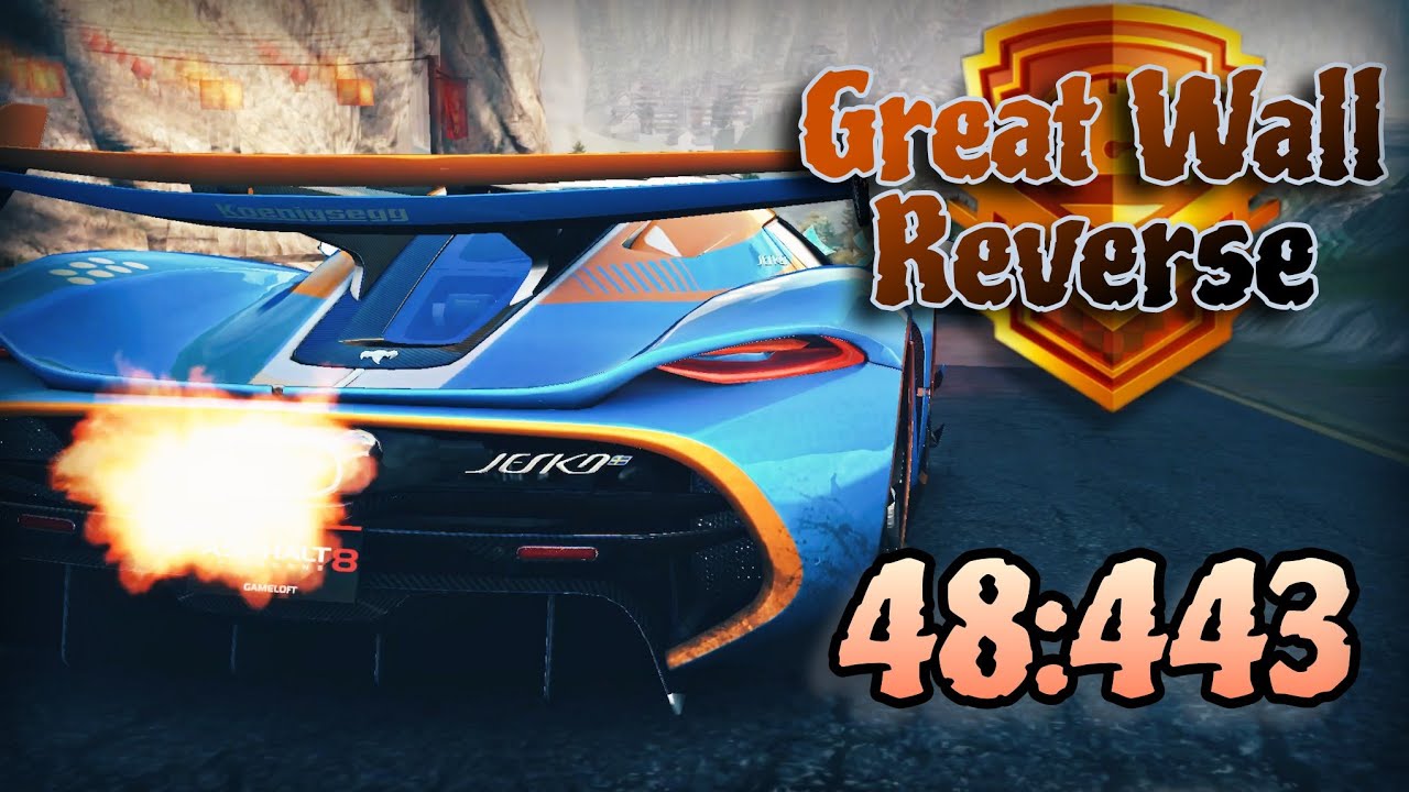 Asphalt 8 Great Wall Reverse Gauntlet Mode 48:443 and Challenge Races.