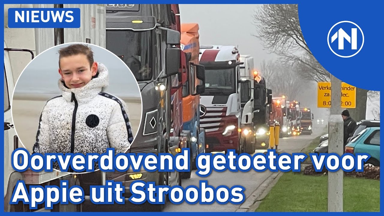 150 toeterende vrachtwagens nemen afscheid van 11-jarige Appie