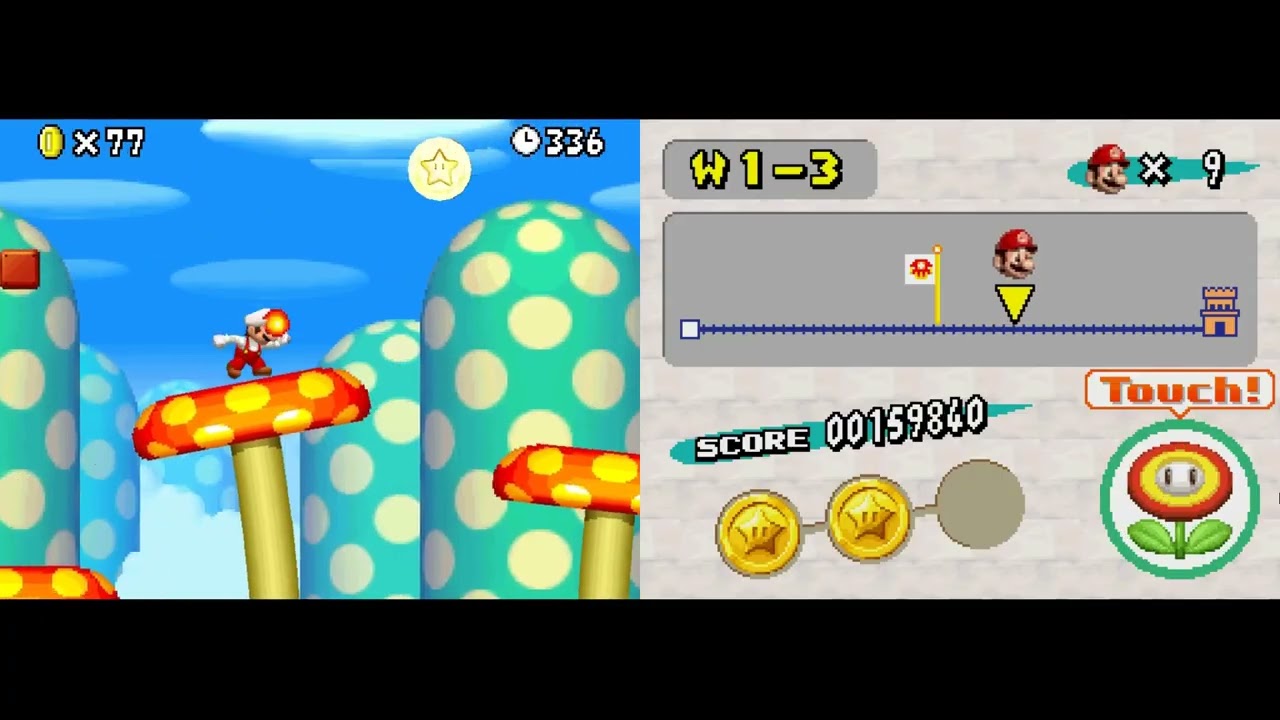 New Super Mario Bros (DS) World 1 Walkthrough