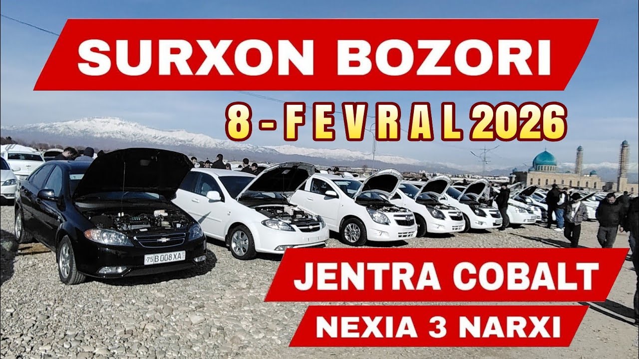 Denov Mashina bozori 8-Fevral Jetra Cobalt Nexia-3 Narxlari Surxondaryo 2026 