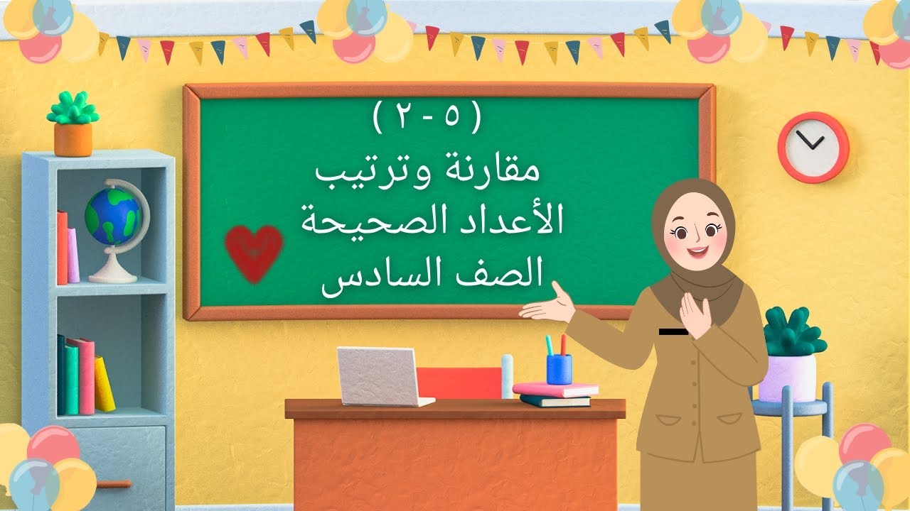 بند ( ٥ - ٢ ) مقارنة وترتيب الأعداد الصحيحة - صف سادس 