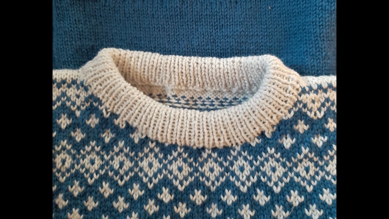 How to shape the neck hole and knit a round sweater neck.