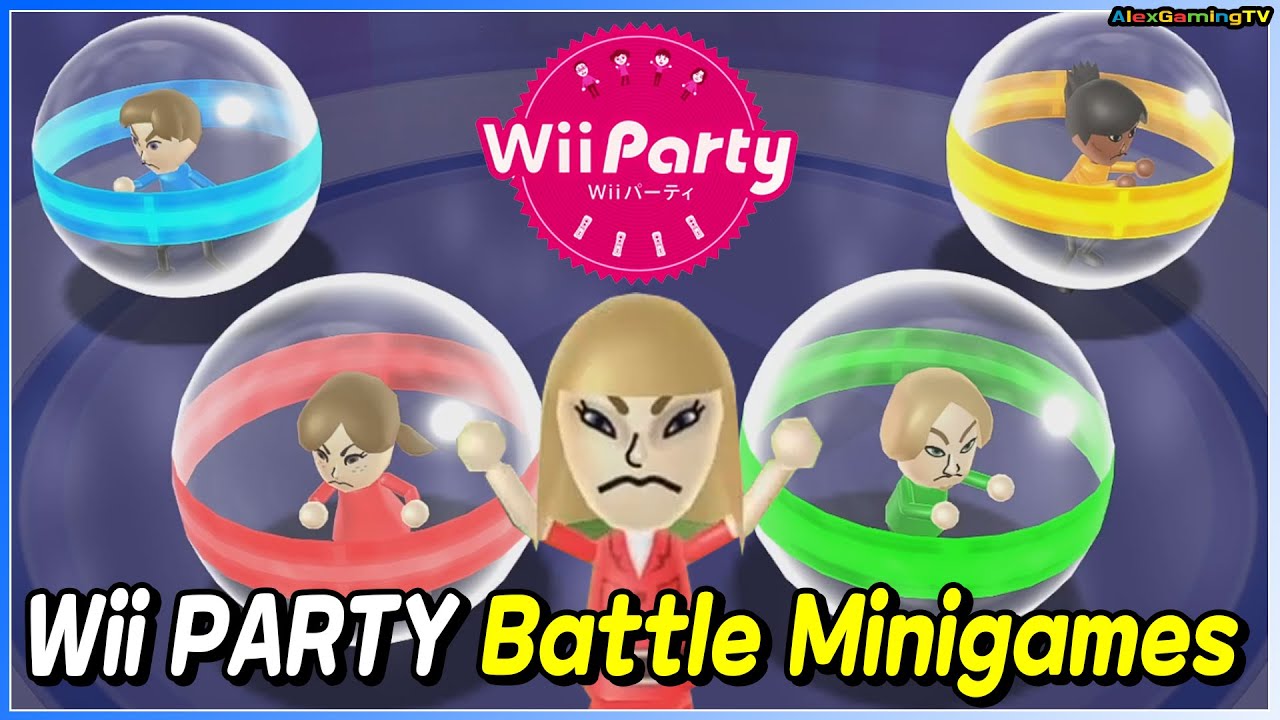 Wii party - Battle Minigames (Master Com) Guest B vs Lucia vs Eddy vs Sakura | AlexGamingTV