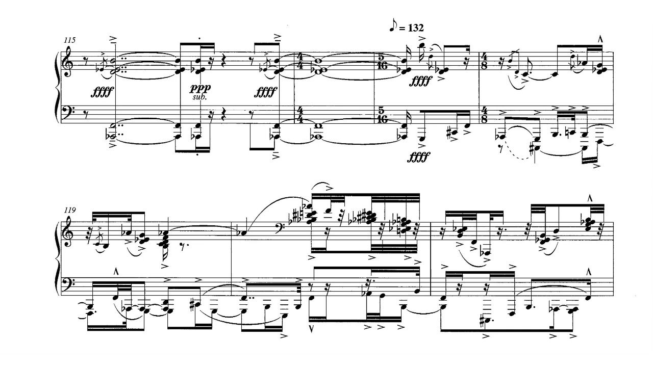 Pascal Dusapin - Etude No. 2 for Piano (2000) [Score-Video]