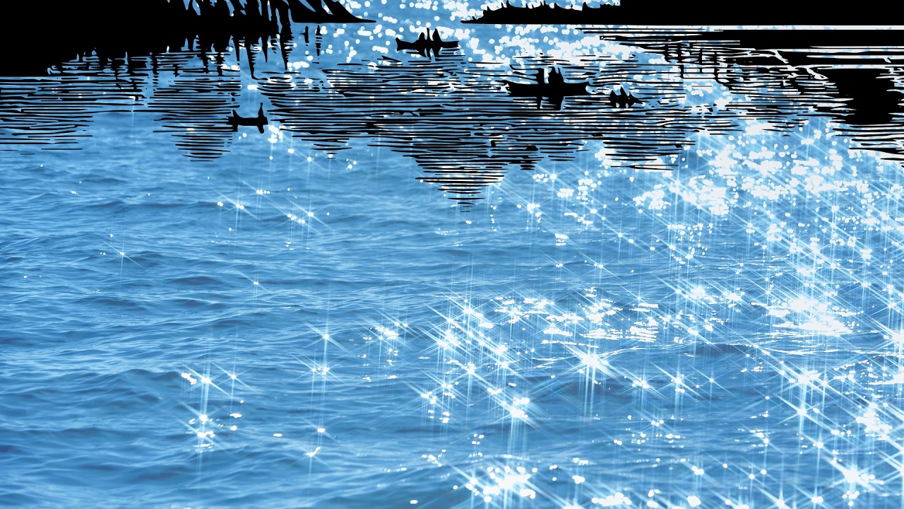 SUNLIGHT ON HARBOR and Ethereal Music / 8 Hours / Gentle Water Ripples for Sleep, Study, Relaxation