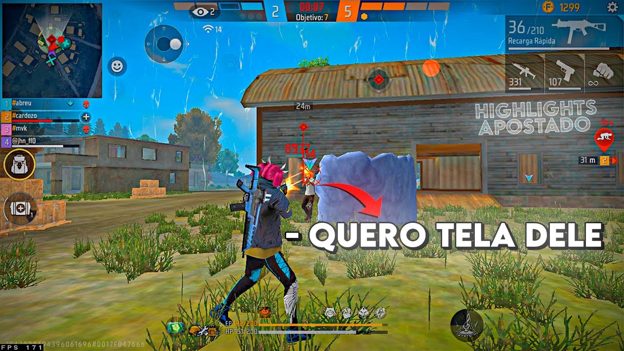 HIGHLIGHTS EM 4x4 APOSTADO! 🥋🩵 Highlights Free Fire 1280x720 GTX 1050TI i5 9600K