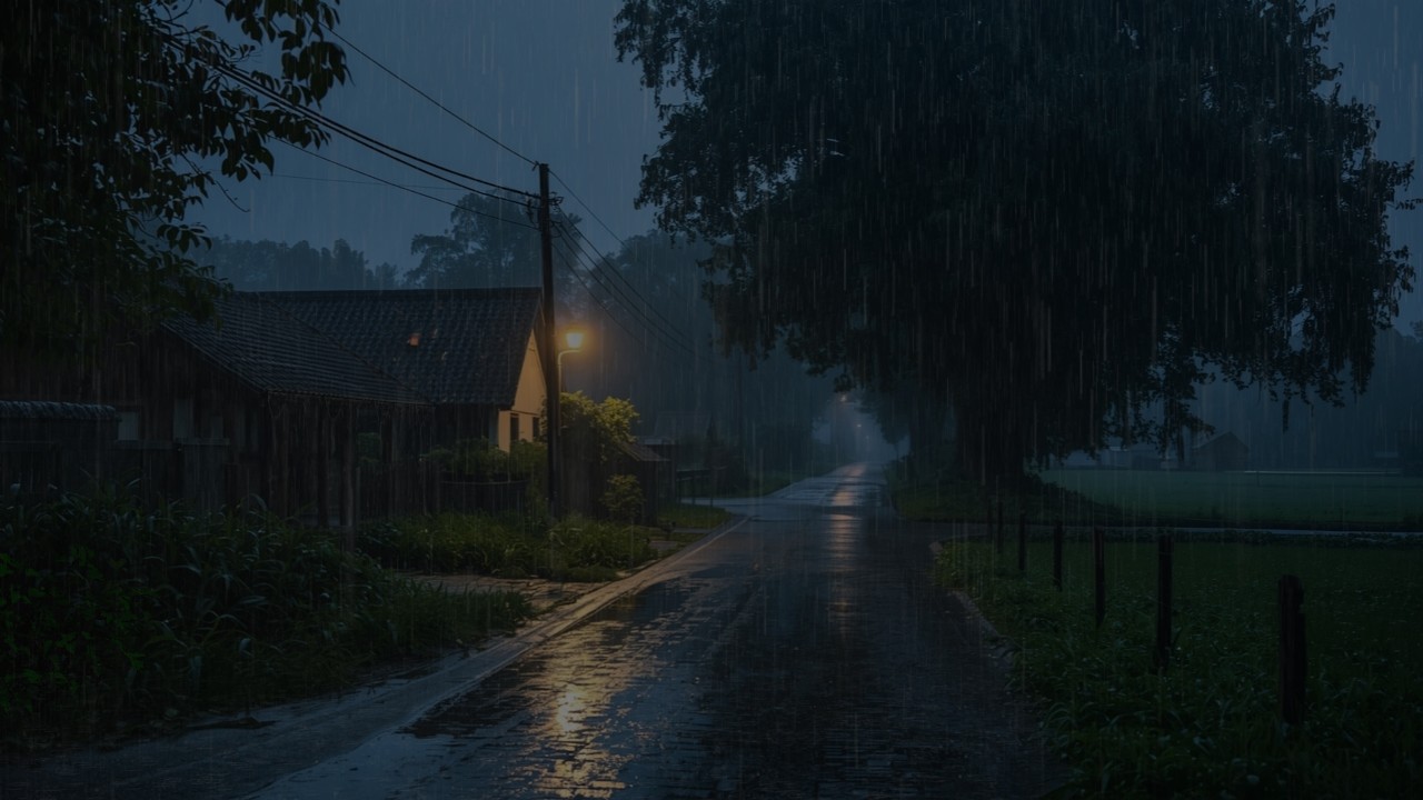 Rain Falling Over the Forest House  Relax and Drift into Sleep