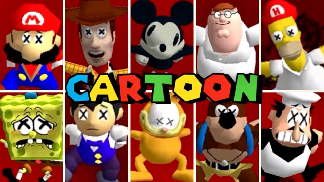 50+ Famous Cartoon Characters Falling in LAVA Animations - SM64COOPDX