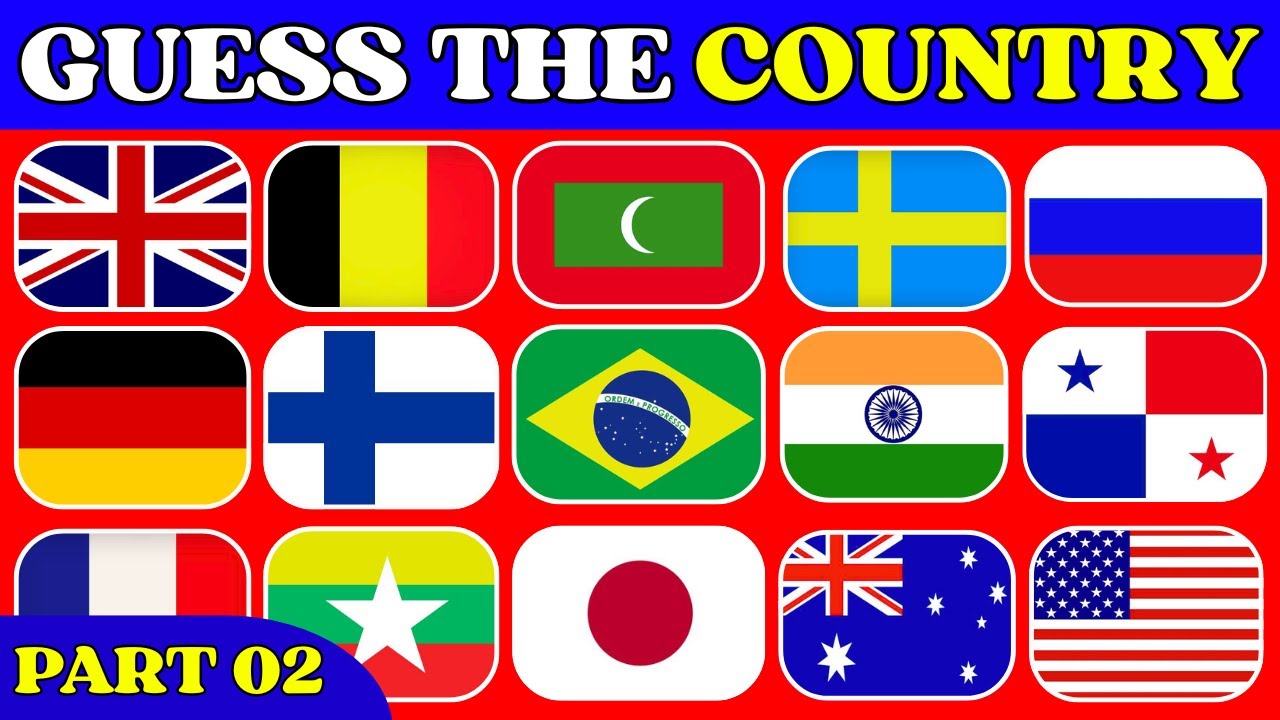 GUESS THE COUNTRY by Its FLAG – Part 02 | World Flags Challenge | 195 Countries Challenge