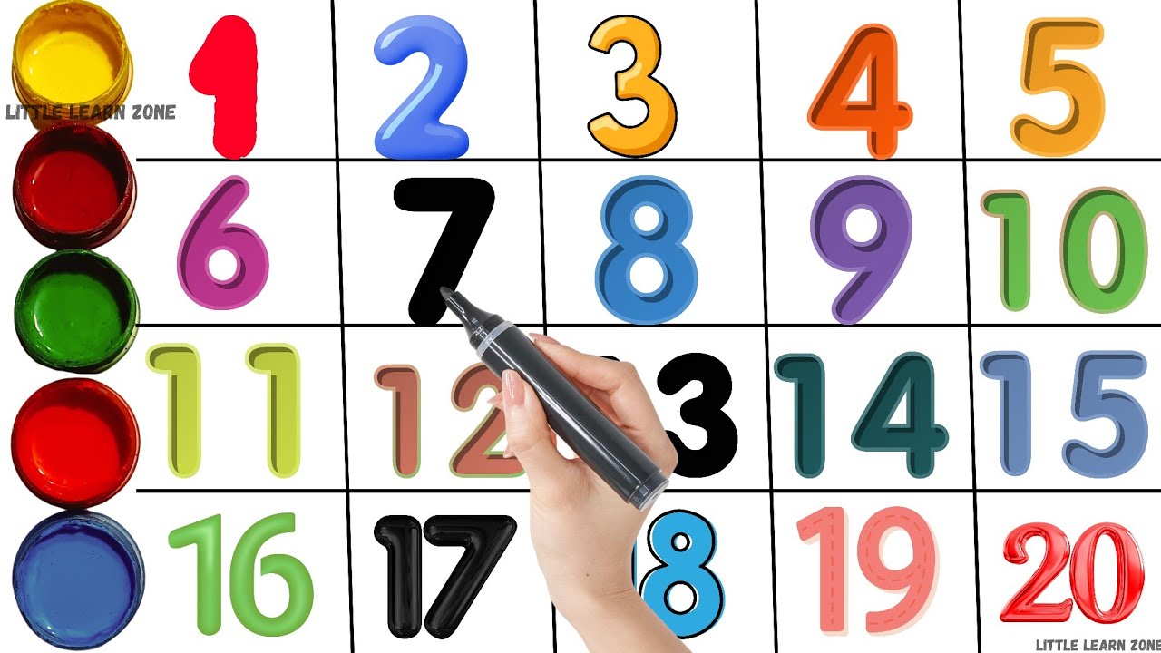 Learn Colorful Counting 1-20 | Kids Learning Video 🎨 Educational video for toodlers 
