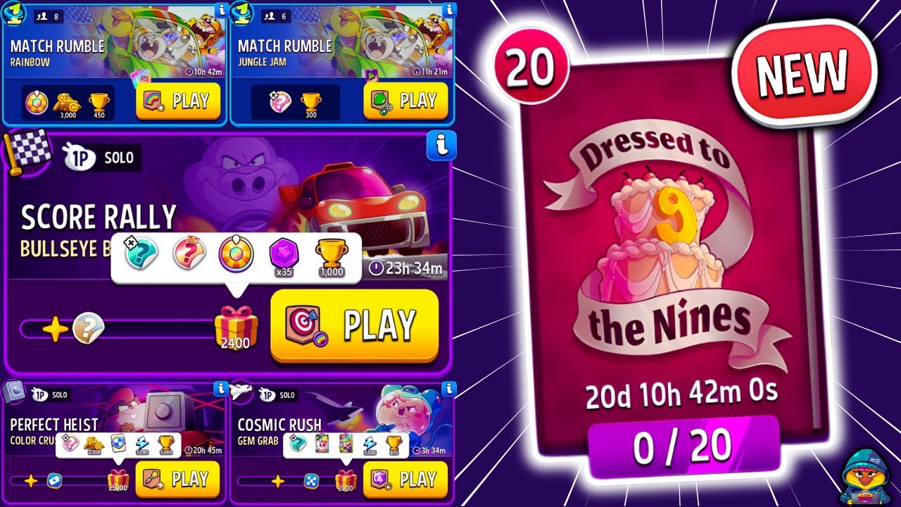 NEW BIRTHDAY ALBUM 🔥 x3 Solo: Bullseye Bash, Color Crush, Gem Grab // x2 Rumble: Jungle Jam, Rainbow
