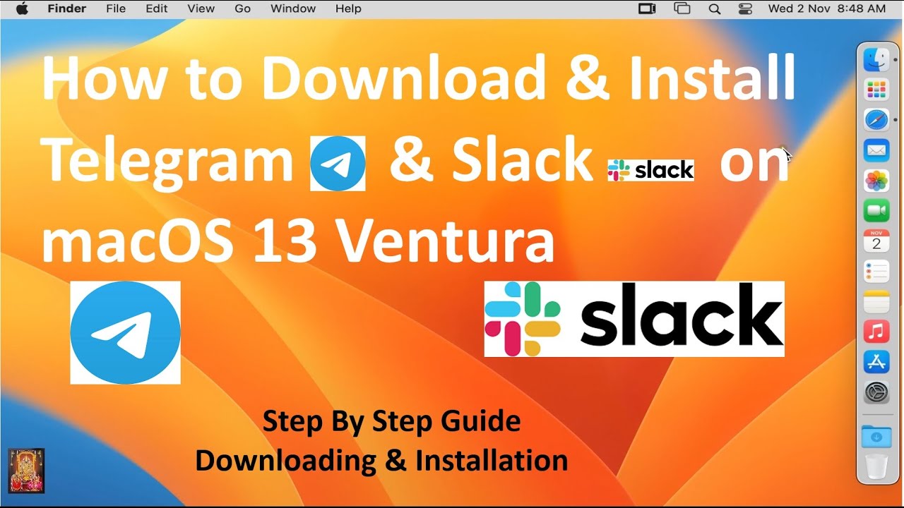 How to Download & Install Telegram Desktop & Slack on macOS 13 Ventura !! Step By Step Guide !!