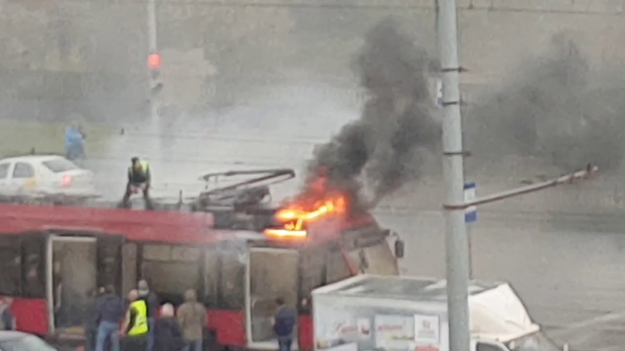 В Казани загорелся трамвай