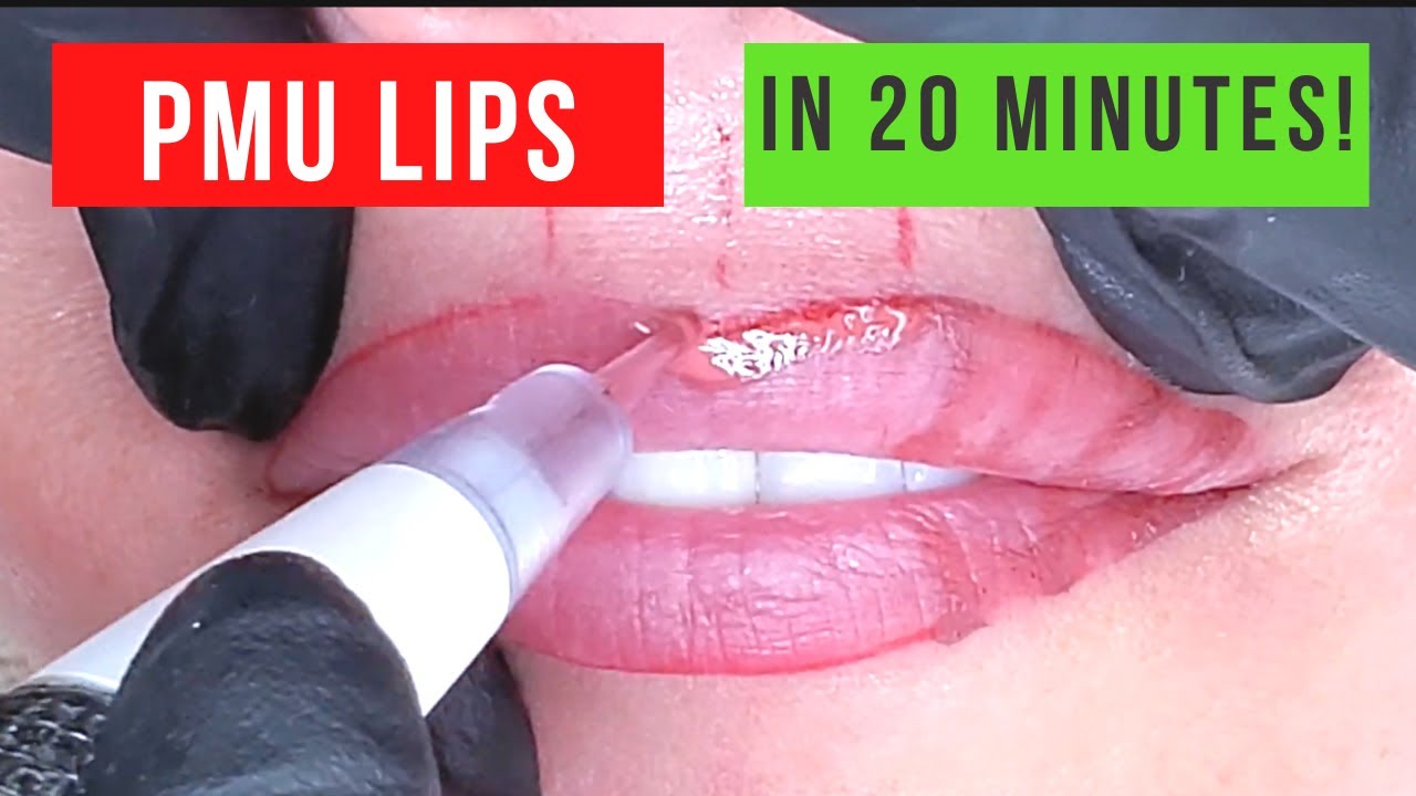 PMU Borderless Lips blush (Needle 3SF. Permanent makeup aquarelle lips)