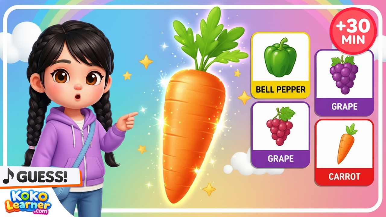 Learn Vegetables and Colors for Toddlers 🥕 Color Learning Song for Kids | Koko Learner (30 Minutes)