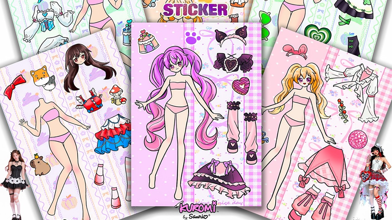 Oddly Satisfying ASMR Sticker Book Huntrix Idol Pink Goth & Cozy Animal Charm! 💖 Paper DIY #246