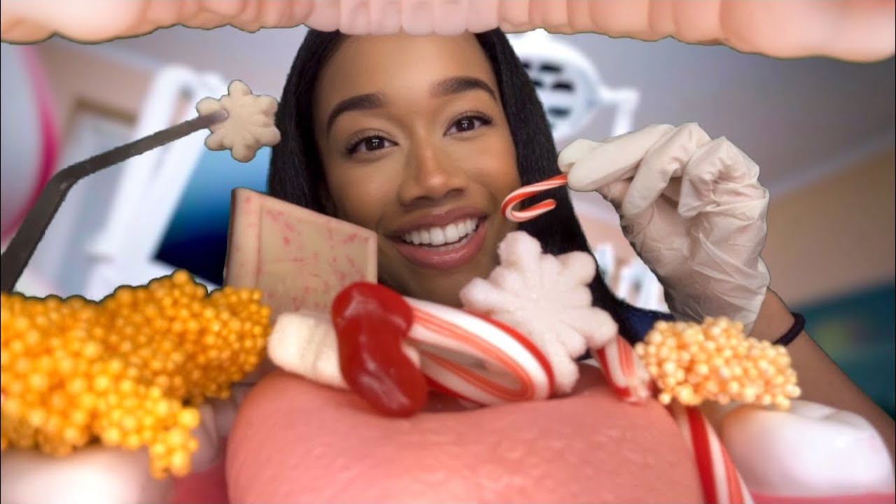 ASMR Dentist Cleans Your Teeth & Eats The Holiday Candy Out Of It 🦷🍫 ASMR Dentist Role-play 