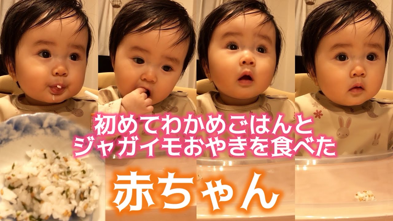 【生後11ヶ月】👶初めてのわかめご飯とジャガイモおやき🥔