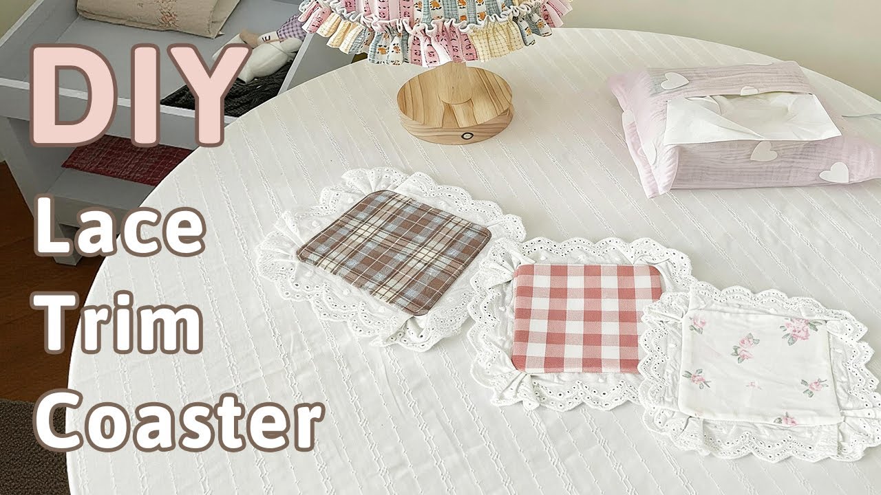 DIY Lace Trim Coaster Tutorial | Easy Sewing Project for Beginners