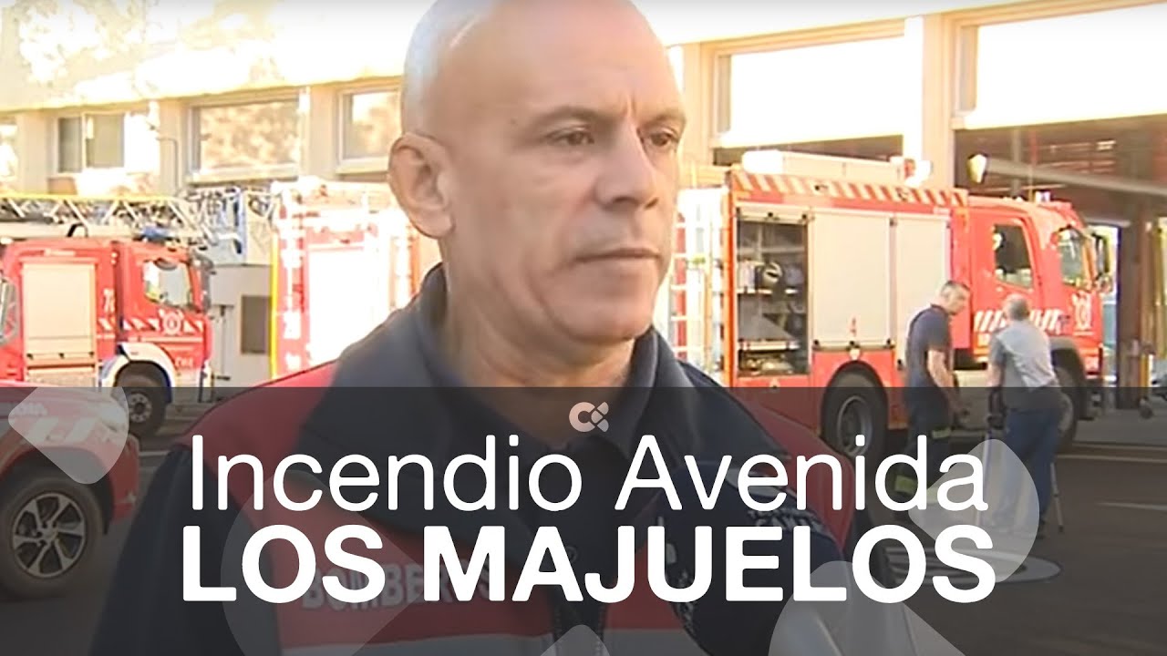 Incendio en la Avenida Los Majuelos en Santa Cruz de Tenerife