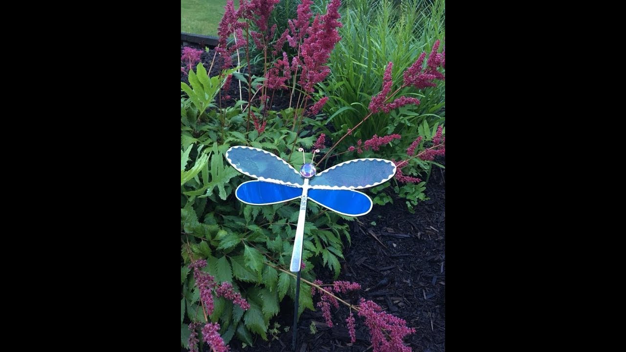 time lapse stained glass Upcycled Dragonflies