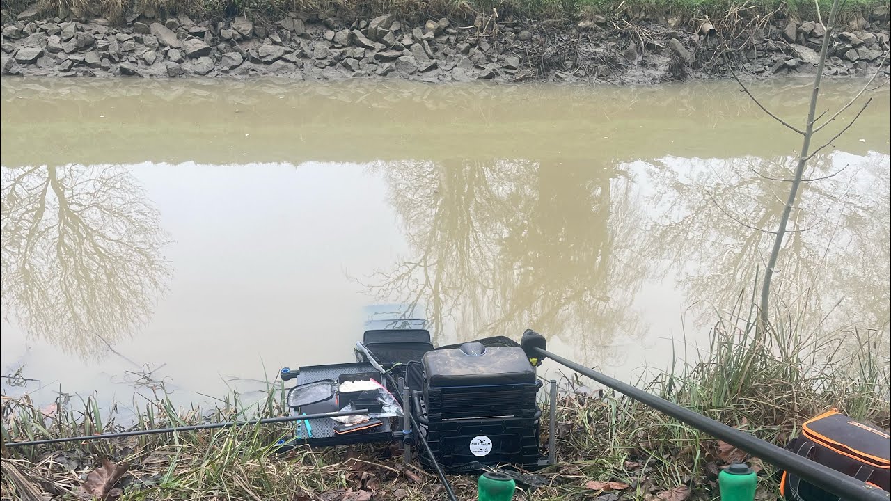 Fishing on the river welland in tough conditions