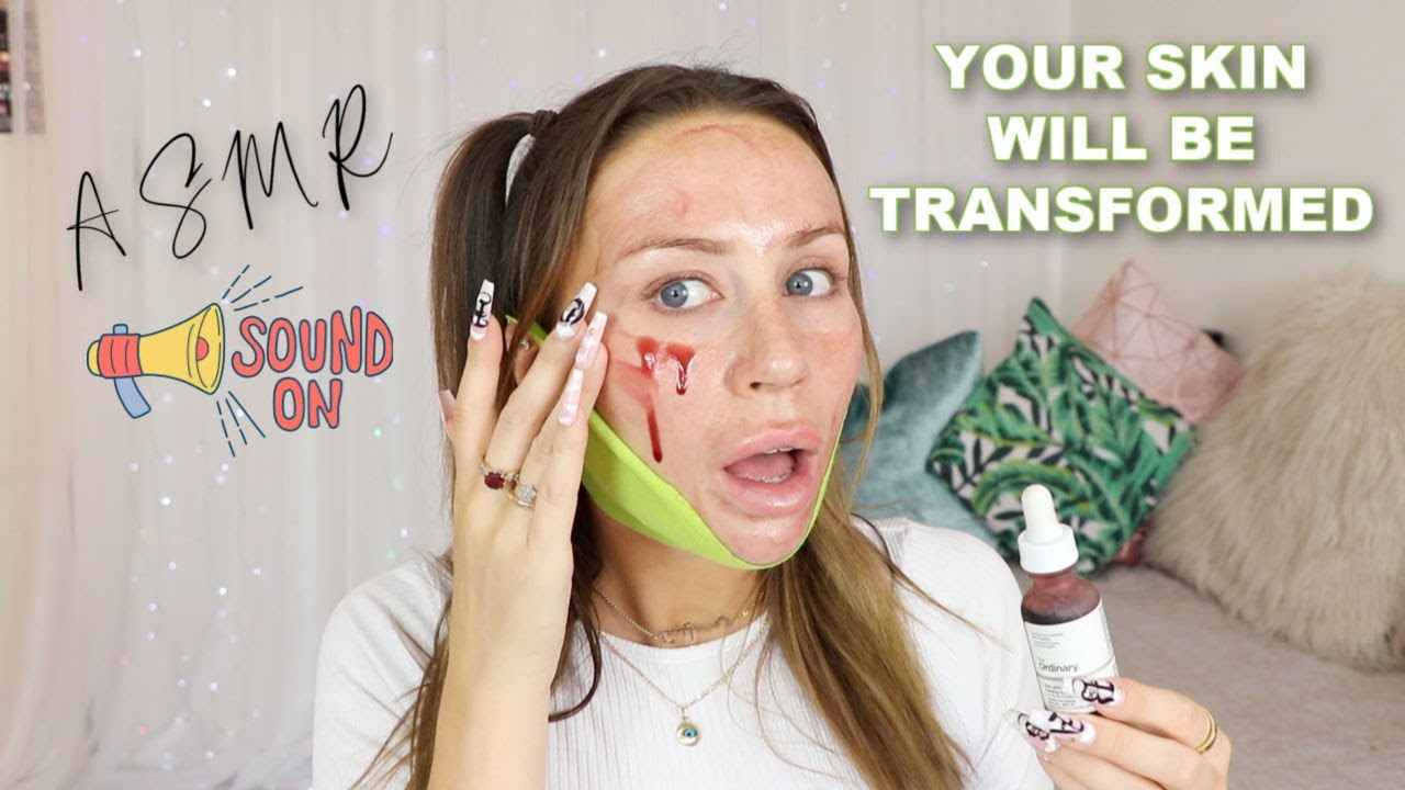 SKIN CARE ROUTINE IN ASMR! GET UN READY WITH ME AND PRODUCTS YOU NEED TO TRY!
