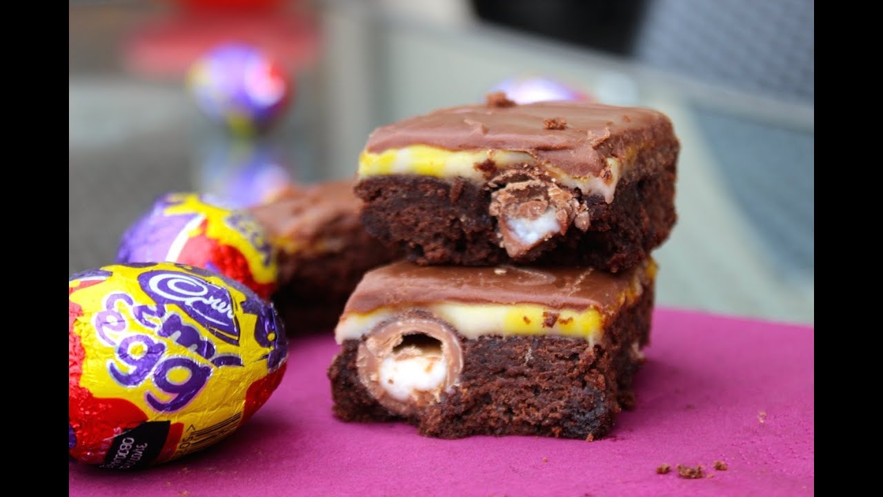 HOW TO MAKE CADBURY CREME EGG BROWNIES