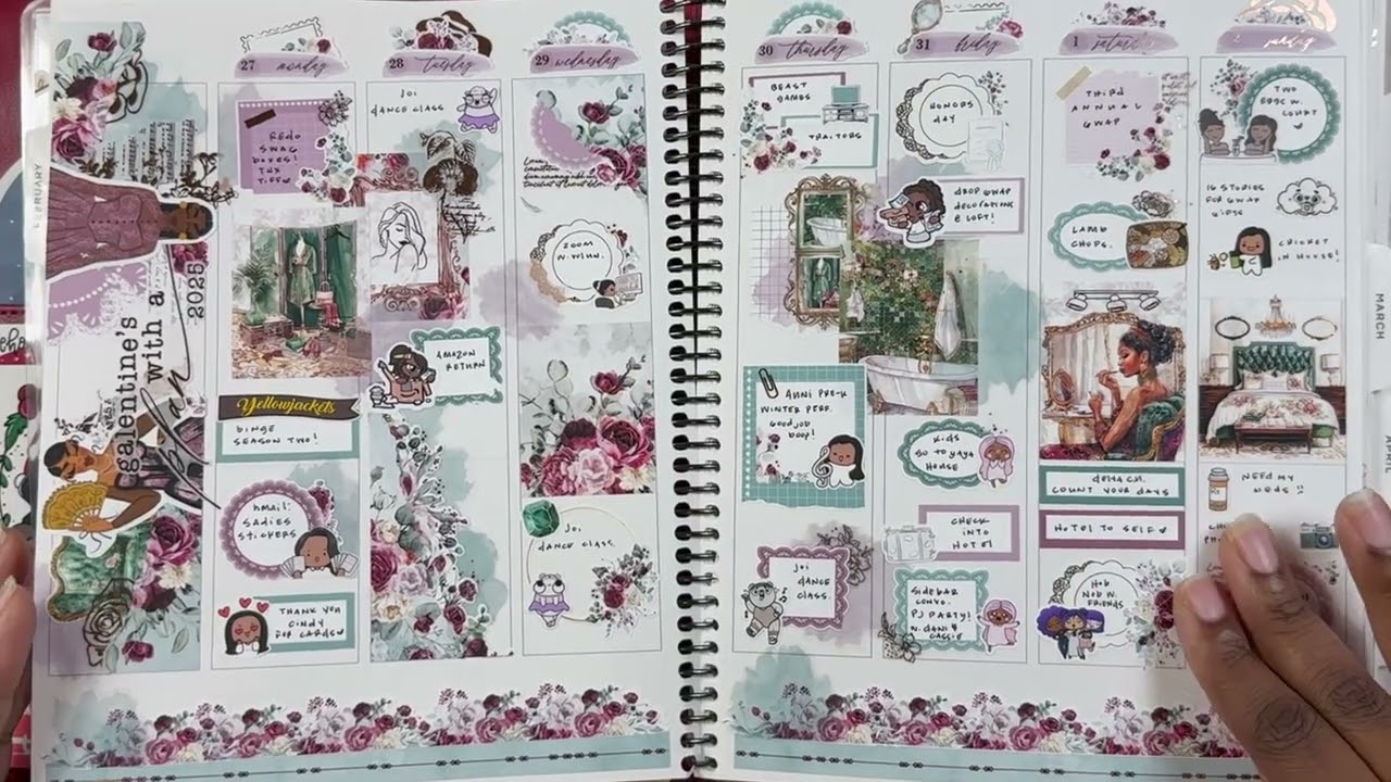 2025 PLANNER FLIP THROUGH | QUARTER ONE | SADIES STICKERS 7X9 PLANNER