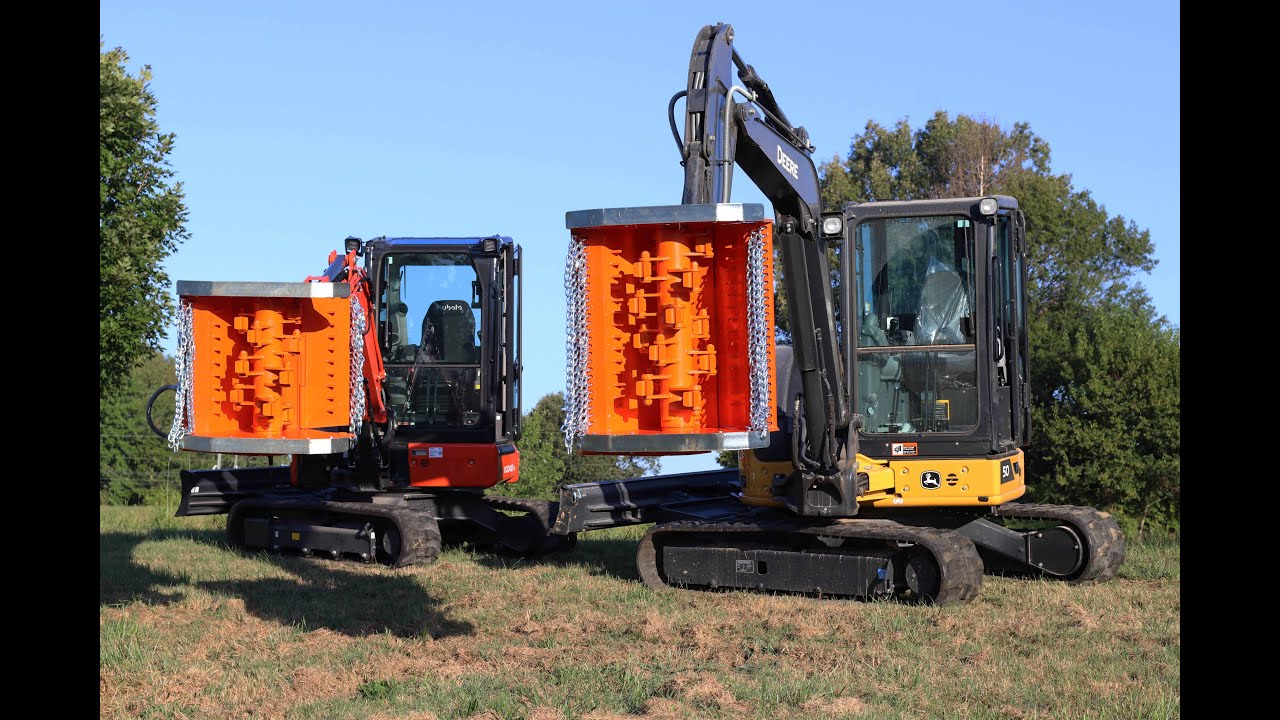 Needham Ag - A Comparison Between A Deere 50P & Kubota KX040-5, With Lipa TLBE-SF Flail Mulchers.