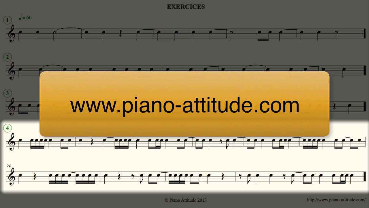 Apprendre le solfège - rythmes 4b1: pratiquer
