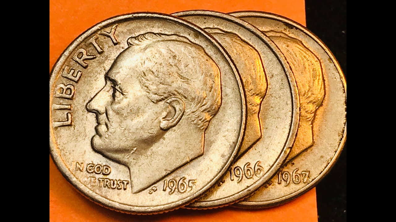 US No Mint Mark Dime - 1965-67 United States 10 Cents - No Mint Marks